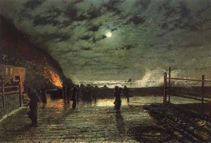 Atkinson Grimshaw In Peril oil painting picture